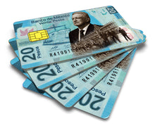 Load image into Gallery viewer, AMLO - Credit Card Skin Cover Vinyl Stickers (4 Pack) - Mexican PRESIDENT 20 Pesos