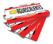 Load image into Gallery viewer, Aguascalientes Credit Card Skin Cover Vinyl Stickers (4 Pack) - AGS Mexican Decal