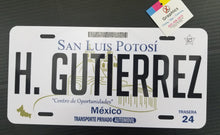 Load image into Gallery viewer, San Luis Potosi Car Plate aluminum License Plate Mex SLP Mexico State CUSTOMIZED Trokas Trokiando Estados de Mexico, Mexican State Car Plate