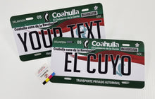 Load image into Gallery viewer, Coahuila Car Plate aluminum License Plate Mex COAH Mexico State CUSTOMIZED Trokas Trokiando Estados de Mexico, Mexican State Car Plate