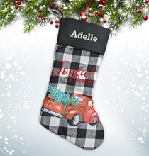 Load image into Gallery viewer, Personalized Christmas stocking embroidered, name stocking, christmas gift WITH TRUCK