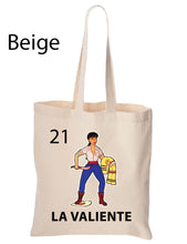 Load image into Gallery viewer, La Valiente Tote Bag Mexican Card Bingo Illustration Reusable Tote Bag Brave