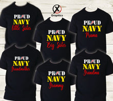 Load image into Gallery viewer, Proud Navy T-shirts Mom Shirt, Military Troops Shirt, Military Family T-shirt