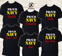 Load image into Gallery viewer, Proud Navy T-shirts Mom Shirt, Military Troops Shirt, Military Family T-shirt