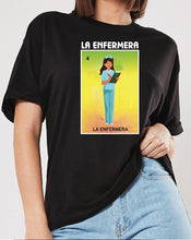 Load image into Gallery viewer, La Enfermera T-shirt Loteria Mexican Bingo Short Sleeve Shirt The Nurse