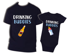Load image into Gallery viewer, Drinking Buddies TSHIRT / HOODIE father daughter matching shirts father and son gift daddy baby
