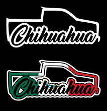 Load image into Gallery viewer, Chihuahua Decal Troka Silhouette letters Decal Car Window Laptop Map Vinyl Sticker Mexico CHIH Mx Estado Trokas decal