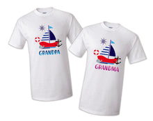 Load image into Gallery viewer, Nautical T shirt Captain Sailing tee Boat Anchor Family Birthday Matching Party Celebration Kid Reunion Mommy, dadddy, sister, brother