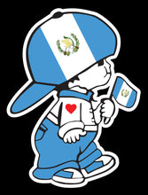 Load image into Gallery viewer, Guatemalan Boy Decal Car Window Vinyl Sticker Guatemala flag with boy Sticker Monito Guatemalan decal