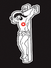 Load image into Gallery viewer, Jesus on the Cross Decal, Jesus, Christian Sticker, Faith Shirt, Vertical Cross, Cross, Faith