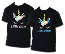 Load image into Gallery viewer, Unicorn Birthday Matching T-shirts Party Family Kid shirt Mom dad, sister Black