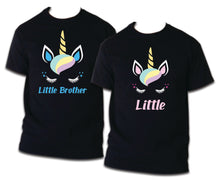Load image into Gallery viewer, Unicorn Birthday Matching T-shirts Party Family Kid shirt Mom dad, sister Black