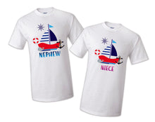 Load image into Gallery viewer, Nautical T shirt Captain Sailing tee Boat Anchor Family Birthday Matching Party Celebration Kid Reunion Mommy, dadddy, sister, brother