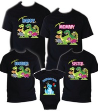 Load image into Gallery viewer, Dinosaur t shirt Birthday Matching Party Family Kid Tshirt Mom, dad, sister 2