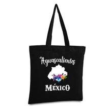 Load image into Gallery viewer, Mexico Tote bag Mexican bag Illustration Reusable Tote Bag cotton canvas (Navy/Black/Red)