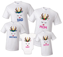 Load image into Gallery viewer, Unicorn T-shirt Christmas Reindeer Birthday Celebration Matching Party Family