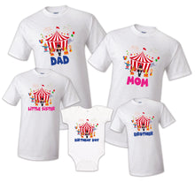 Load image into Gallery viewer, Circus Family Birthday Shirts, Birthday Boy Birthday Tee Shirt Carnival Bodysuit