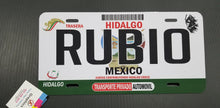 Load image into Gallery viewer, Hidalgo Car Plate aluminum License Plate Mex HGO Mexico State CUSTOMIZED Trokas Trokiando Estados de Mexico, Mexican State Car Plate
