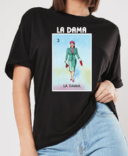 Load image into Gallery viewer, La Dama TSHIRT / RAGLAN Loteria T-Shirt Mexican Bingo Short Sleeve T Shirt Women's Raglan