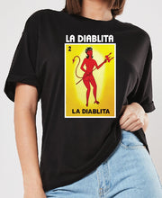 Load image into Gallery viewer, La Diablita TSHIRT / RAGLAN Loteria T-Shirt Mexican Bingo Short Sleeve Shirt Women back