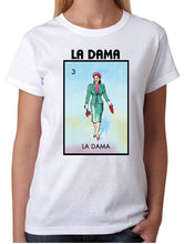 Load image into Gallery viewer, La Dama TSHIRT / RAGLAN Loteria T-Shirt Mexican Bingo Short Sleeve T Shirt Women's Raglan