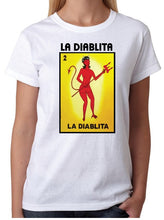 Load image into Gallery viewer, La Diablita TSHIRT / RAGLAN Loteria T-Shirt Mexican Bingo Short Sleeve Shirt Women back