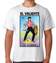 Load image into Gallery viewer, El Valiente TSHIRT / RAGLANLoteria Mexican Bingo T Shirt Raglan Short SleeveCelebration Brave Tee
