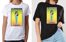 Load image into Gallery viewer, La Enfermera T-shirt Loteria Mexican Bingo Short Sleeve Shirt The Nurse