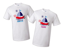 Load image into Gallery viewer, Nautical T shirt Captain Sailing tee Boat Anchor Family Birthday Matching Party Celebration Kid Reunion Mommy, dadddy, sister, brother