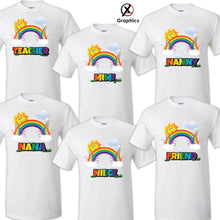 Load image into Gallery viewer, Rainbow Birthday T Shirt Birthday Matching T-shirts Party Family Kid Reunion