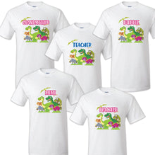 Load image into Gallery viewer, Dinosaur t shirt Birthday Matching Party Family Kid Tshirt Mom, dad, sister 2