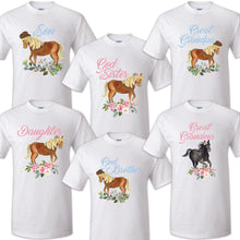 Load image into Gallery viewer, Horse Birthday T Shirt Family matching celebration reunion party tee kid Farm