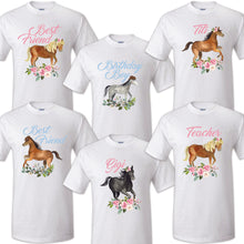 Load image into Gallery viewer, Horse Birthday T Shirt Family matching celebration reunion party tee kid Farm
