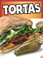 Load image into Gallery viewer, Tortas Decal Window Sticker Mexican Food Truck Concession Vinyl Restaurant Sandwiches Mexican Cuisine Fajita food