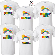 Load image into Gallery viewer, Rainbow Birthday T Shirt Birthday Matching T-shirts Party Family Kid Reunion
