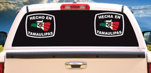 Load image into Gallery viewer, Hecho en Tamaulipas letters Decal Car Window Laptop Flag Vinyl Sticker Mexico TAMPS Mexican Sticker, Trucking, Trokiando Trucks decal Mex