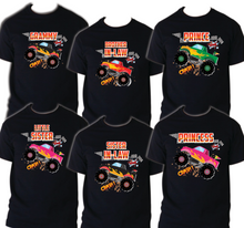 Load image into Gallery viewer, Monster TrucK Family T-shirt Birthday Matching Party Celebration Reunion Jam