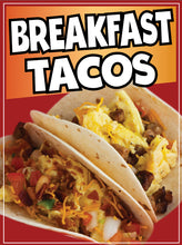 Load image into Gallery viewer, Breakfast Tacos Window Sticker Mexican Food Truck Concession Vinyl Restaurant