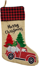 Load image into Gallery viewer, Personalized Christmas stocking embroidered, Christmas stocking, personalised stocking, name stocking, christmas gift Poinsettia Beige