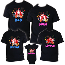Load image into Gallery viewer, Circus Family Birthday Shirts, Birthday Boy Birthday Tee Shirt Carnival Bodysuit