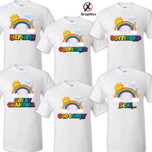 Load image into Gallery viewer, Rainbow Birthday T Shirt Birthday Matching T-shirts Party Family Kid Reunion