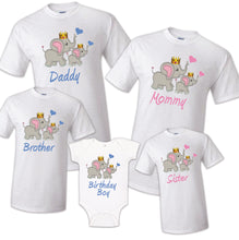 Load image into Gallery viewer, Elephant Birthday Matching T-shirt Party Family Kid Reunion Celebration Tee Shirt