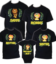 Load image into Gallery viewer, Lion Birthday T Shirt Family matching celebration reunion party tee kid Jungle