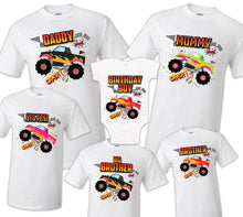 Load image into Gallery viewer, Monster TrucK Family T-shirt Birthday Matching Party Celebration Reunion Jam