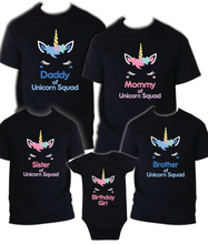 Load image into Gallery viewer, Unicorn Squad Birthday Matching T-shirts Party Family Kid shirt Mom, dad Reunion