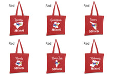Load image into Gallery viewer, Mexico Tote bag Mexican bag Illustration Reusable Tote Bag cotton canvas (Navy/Black/Red)