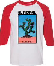 Load image into Gallery viewer, El Nopal TSHIRT / RAGLAN Loteria Shirt / Raglan Mexican Bingo Funny Polaca Lottery Game Flag