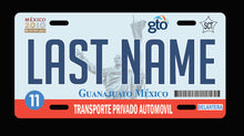 Load image into Gallery viewer, Guanajuato Car Plate aluminum License Plate Mex GTO Mexico State CUSTOMIZED Trokas Trokiando Estados de Mexico, Mexican State Car Plate