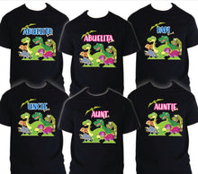Load image into Gallery viewer, Dinosaur t shirt Birthday Matching Party Family Kid Tshirt Mom, dad, sister 2