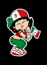 Load image into Gallery viewer, Mexican Lady Decal Mexico flag Decal Mexican Girl Vinyl Sticker Monita Mexicana